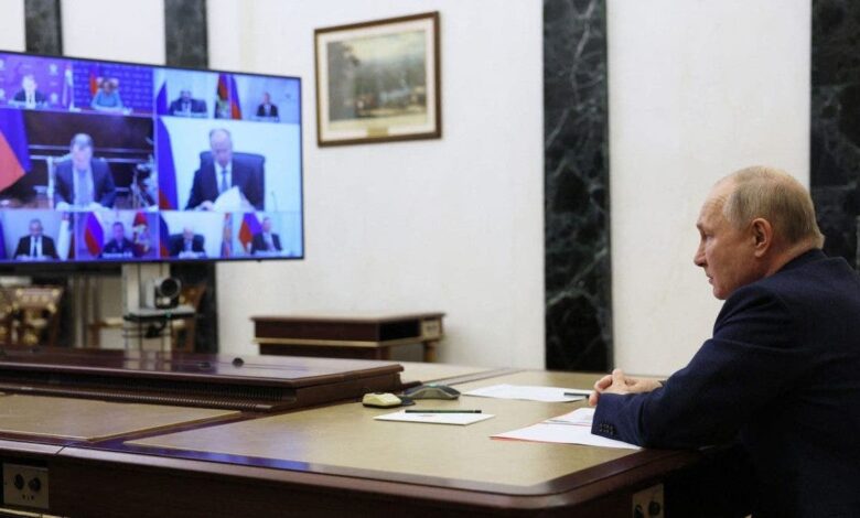 Putin video call in Moscow